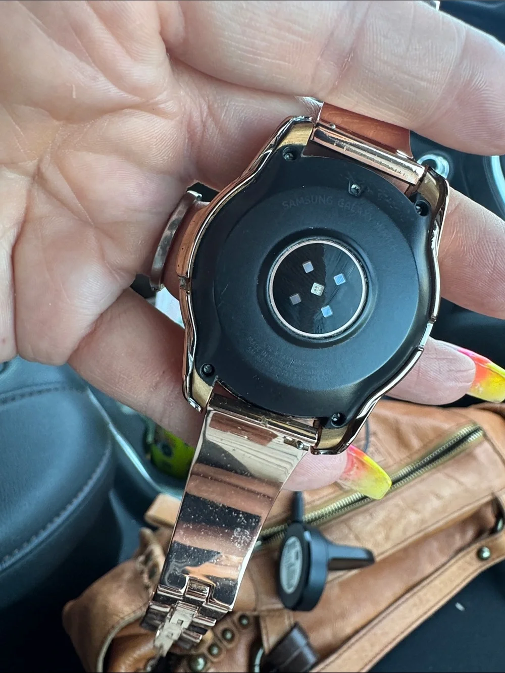 Samsung Rose Gold Smartwatch with Silver Glitter Strap
